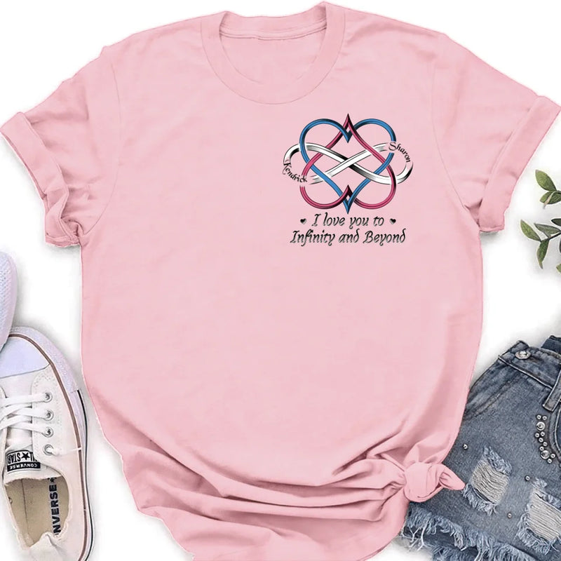 Personalized Couple T-shirt/Hoodie - Gift Idea For Couple - I Love You To Infinity And Beyond