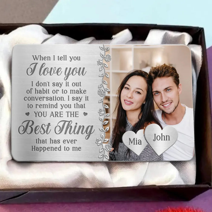 Custom Personalized Couple Aluminum Wallet Card - Gift Idea For Couple - I'd Choose You