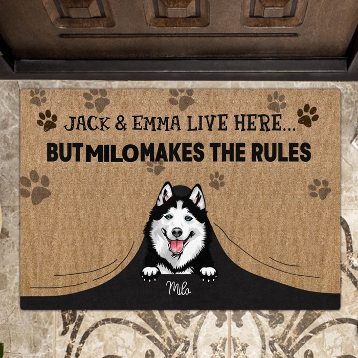 Personalized Dog Doormat - Gift Idea For Dog Lover - Up to 7 Dogs