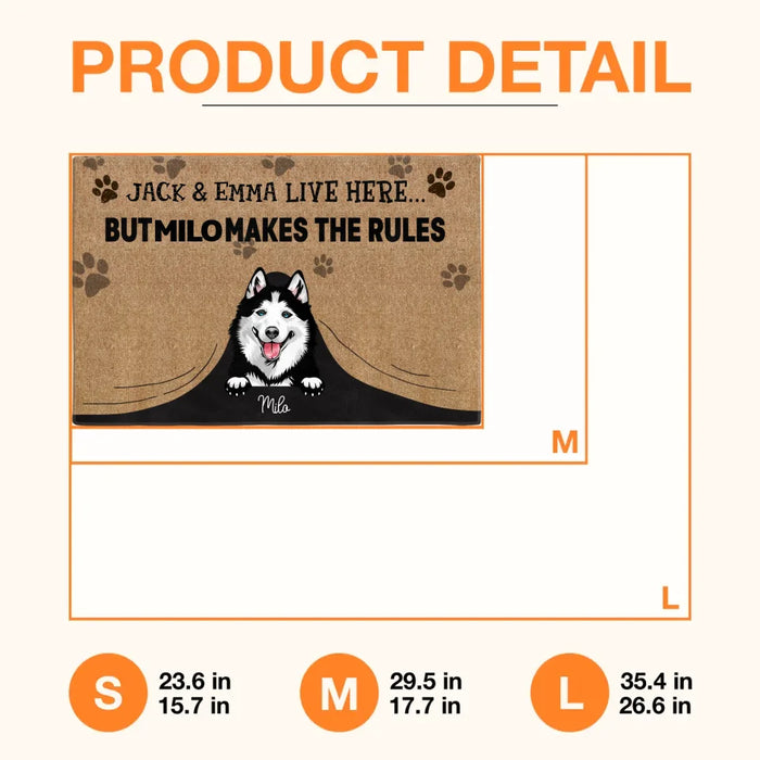 Personalized Dog Doormat - Gift Idea For Dog Lover - Up to 7 Dogs