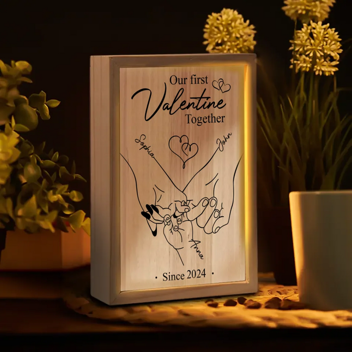 Personalized Couple Frame Light Box - Valentines Gift Idea For Couple - Our First Valentine Together