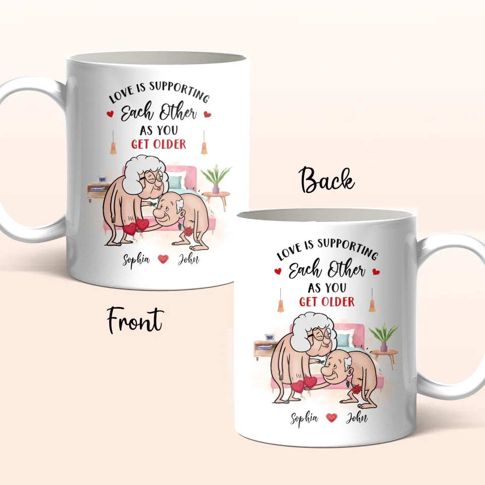 thumbnail image 2 of Personalized Old Couple Coffee Mug - Gift Idea For Couple 2 of 10