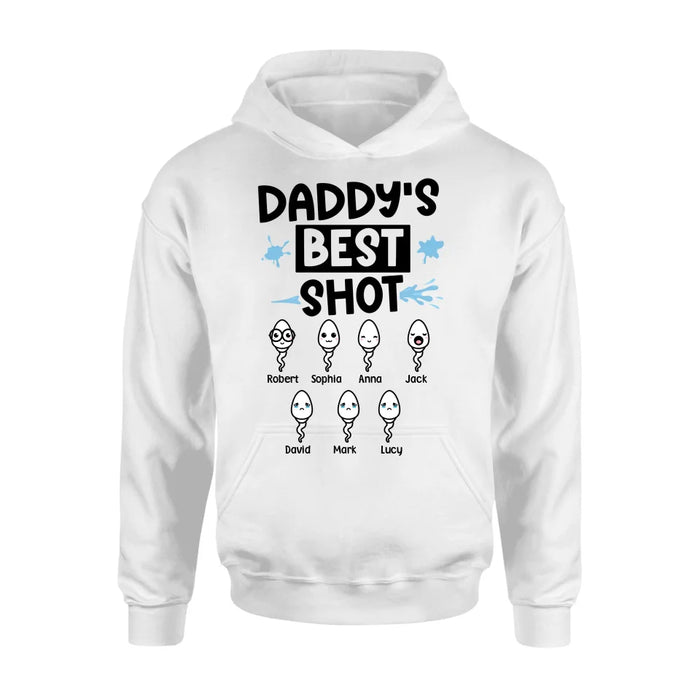 Personalized Sperm Shirt/Hoodie - Gift Idea For Father's Day with up to 7 Sperms - Daddy's Best Shot