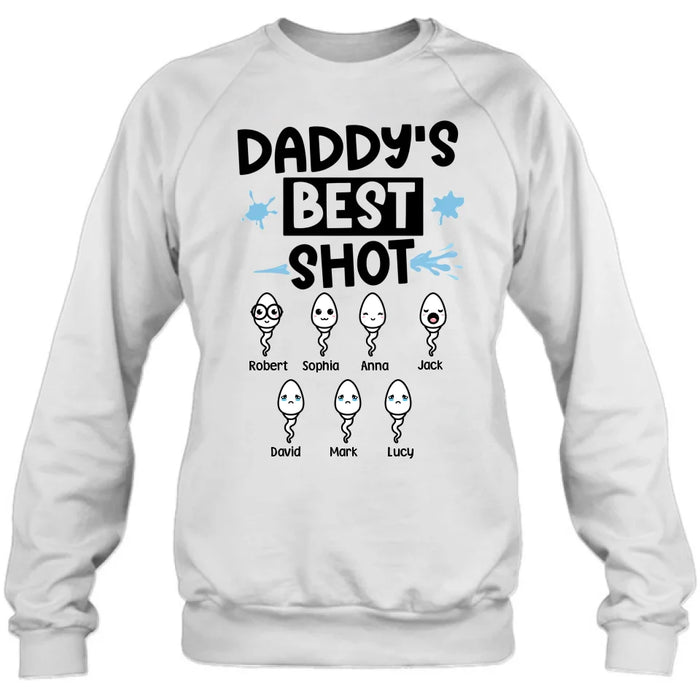 Personalized Sperm Shirt/Hoodie - Gift Idea For Father's Day with up to 7 Sperms - Daddy's Best Shot