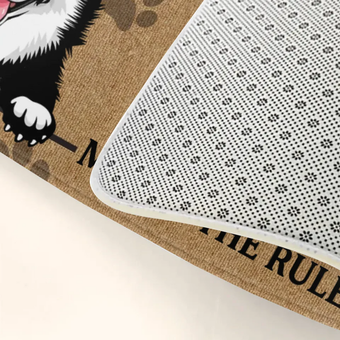Personalized Dog Doormat - Gift Idea For Dog Lover - Dog Makes The Rules