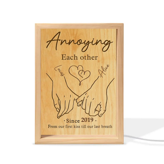 Personalized Couple Frame Light Box - Valentines Gift Idea For Couple - From Our First Kiss Till Our Last Breath