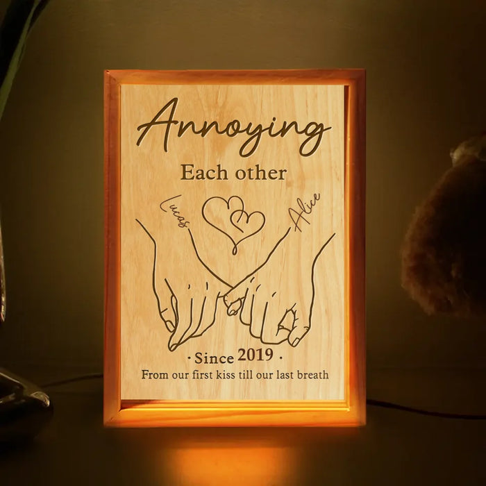 Personalized Couple Frame Light Box - Valentines Gift Idea For Couple - From Our First Kiss Till Our Last Breath