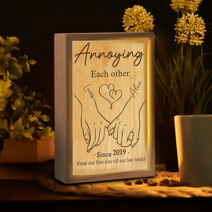 Personalized Couple Frame Light Box - Valentines Gift Idea For Couple - From Our First Kiss Till Our Last Breath