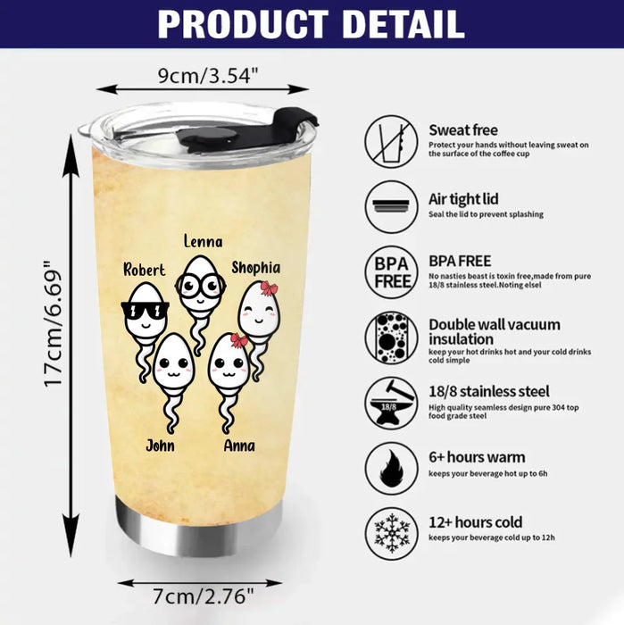 Personalized Funny Step Dad Tumbler - Father's Day Gift For Step Father - From The Best Thing That Ever Came From Your Balls