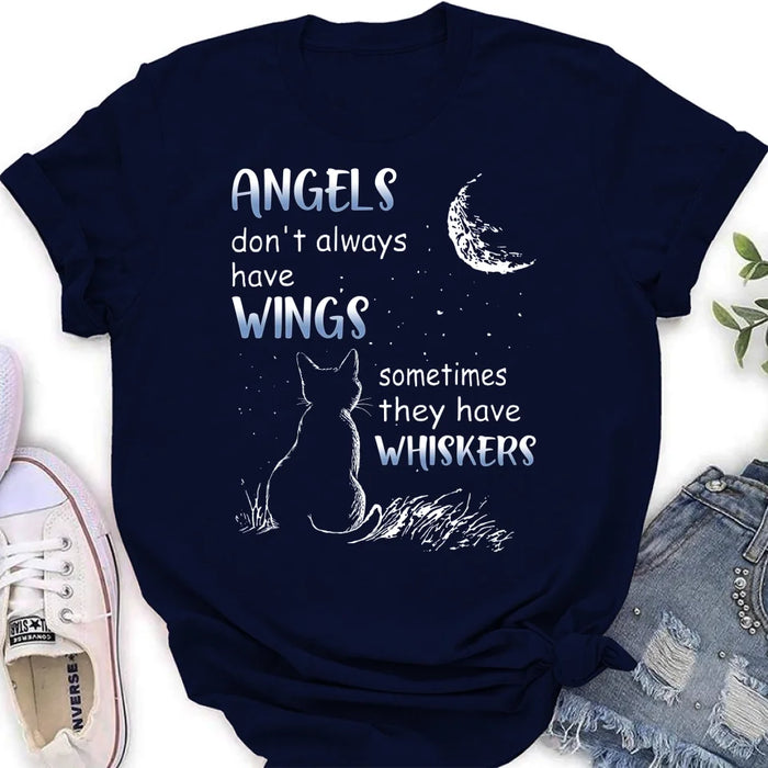 Personalized Memorial Cat/Dog T-shirt/Long Sleeve/ Sweatshirt/ Hoodie - Memorial Gift Idea For Pet Lover - Angels Don't Always Have Wings