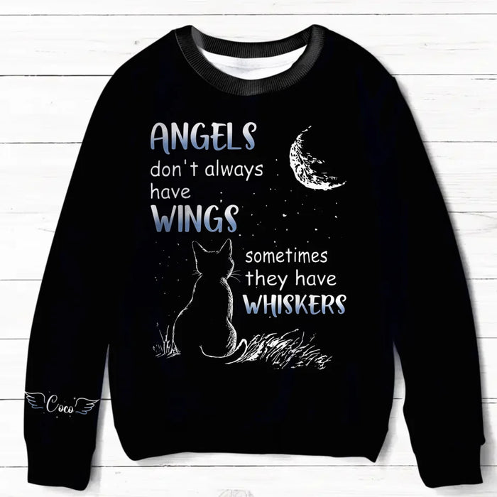 Personalized Memorial Dog/Cat AOP Sweater - Memorial Gift Idea For Pet Lover - Angels Don't Always Have Wings