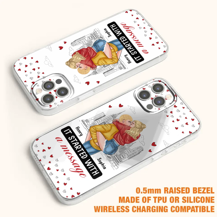Custom Personalized Couple Phone Case For iPhone/ Samsung - Gift Idea For Couple - It Started With A Message