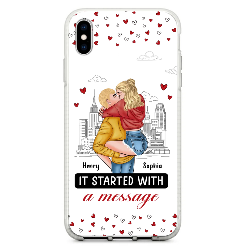 Custom Personalized Couple Phone Case For iPhone/ Samsung - Gift Idea For Couple - It Started With A Message