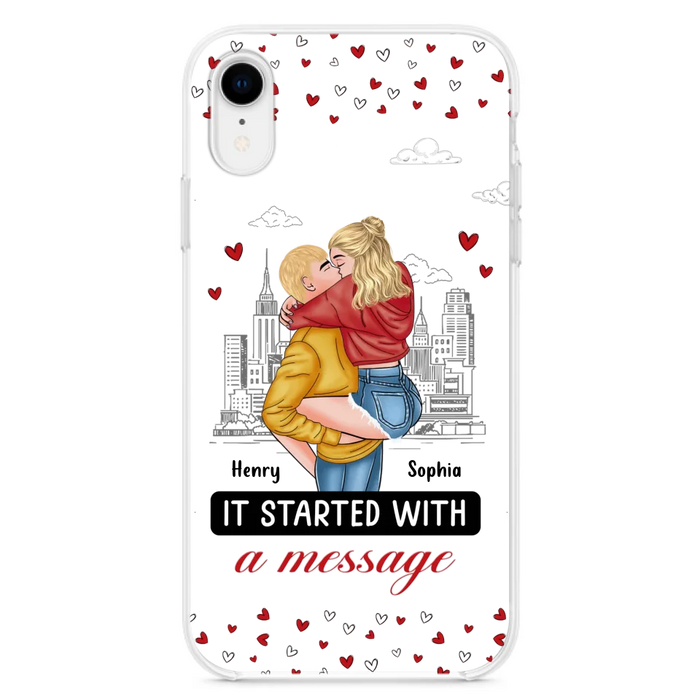 Custom Personalized Couple Phone Case For iPhone/ Samsung - Gift Idea For Couple - It Started With A Message