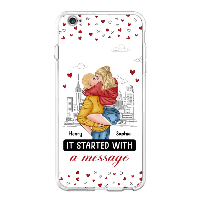 Custom Personalized Couple Phone Case For iPhone/ Samsung - Gift Idea For Couple - It Started With A Message