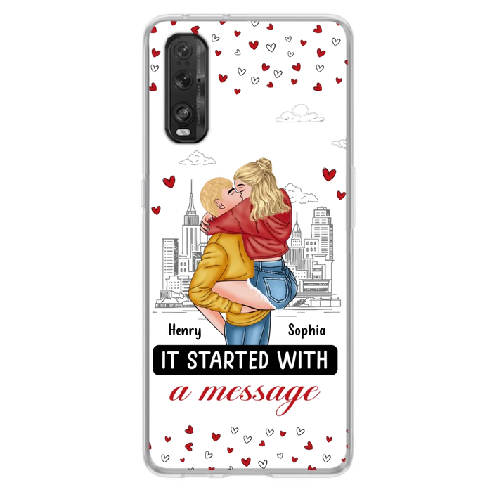 Custom Personalized Couple Phone Case For Xiaomi/ Oppo/ Huawei - Gift Idea For Couple - It Started With A Message