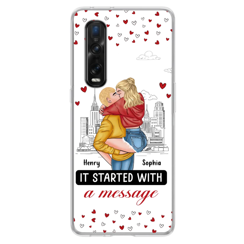 Custom Personalized Couple Phone Case For Xiaomi/ Oppo/ Huawei - Gift Idea For Couple - It Started With A Message
