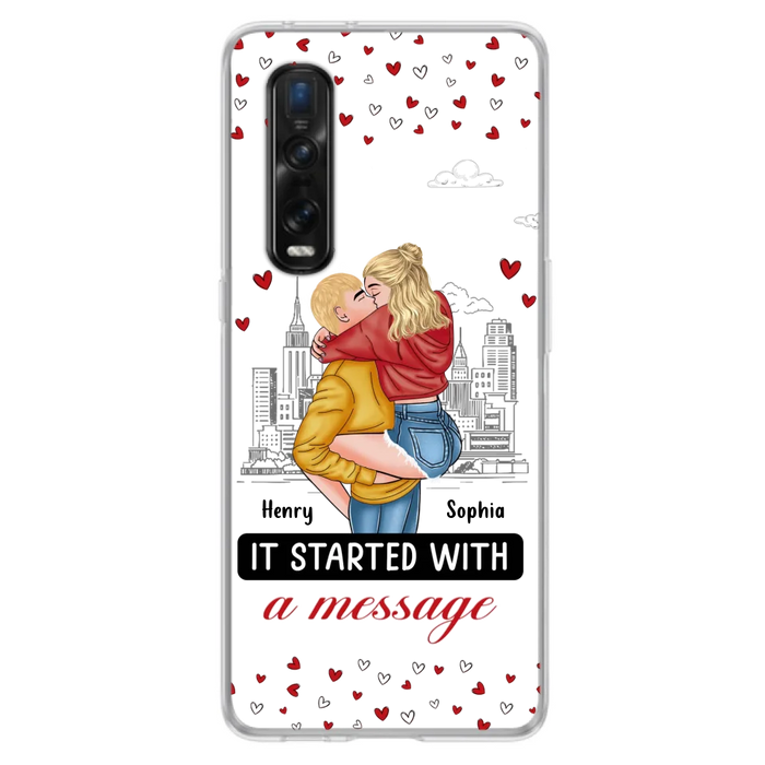 Custom Personalized Couple Phone Case For Xiaomi/ Oppo/ Huawei - Gift Idea For Couple - It Started With A Message