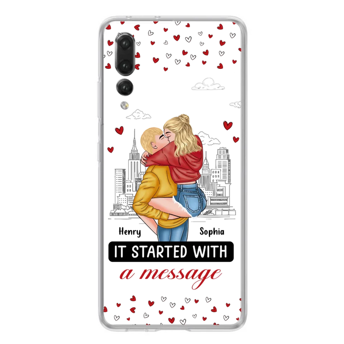 Custom Personalized Couple Phone Case For Xiaomi/ Oppo/ Huawei - Gift Idea For Couple - It Started With A Message