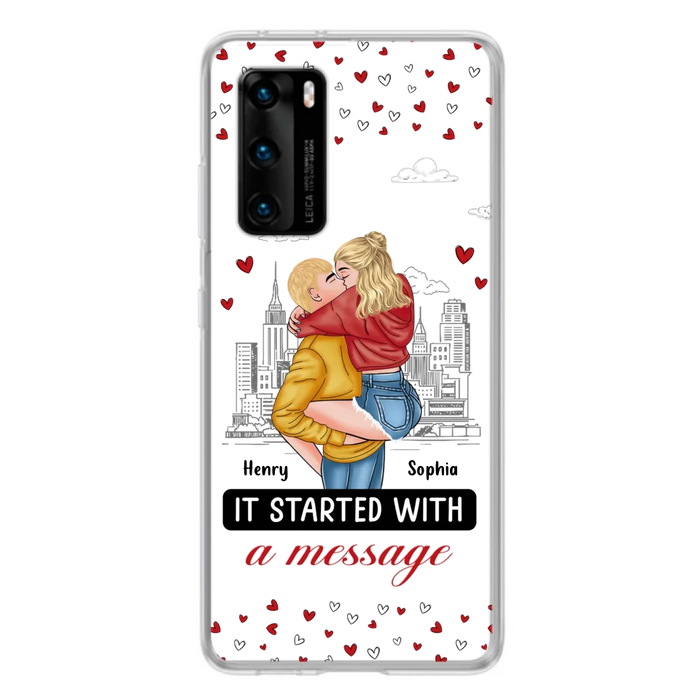 Custom Personalized Couple Phone Case For Xiaomi/ Oppo/ Huawei - Gift Idea For Couple - It Started With A Message