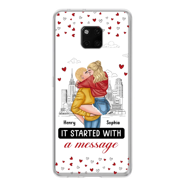 Custom Personalized Couple Phone Case For Xiaomi/ Oppo/ Huawei - Gift Idea For Couple - It Started With A Message