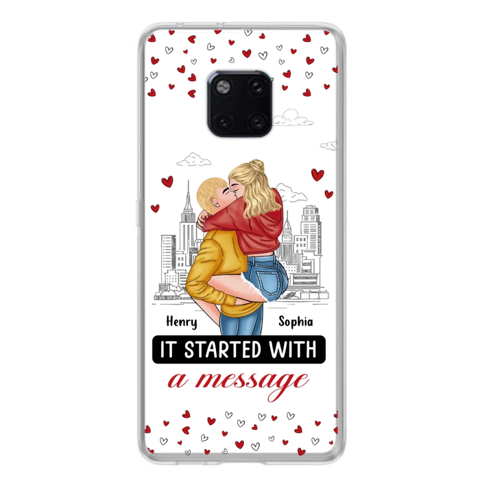 Custom Personalized Couple Phone Case For Xiaomi/ Oppo/ Huawei - Gift Idea For Couple - It Started With A Message