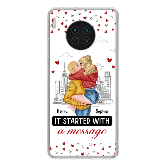 Custom Personalized Couple Phone Case For Xiaomi/ Oppo/ Huawei - Gift Idea For Couple - It Started With A Message
