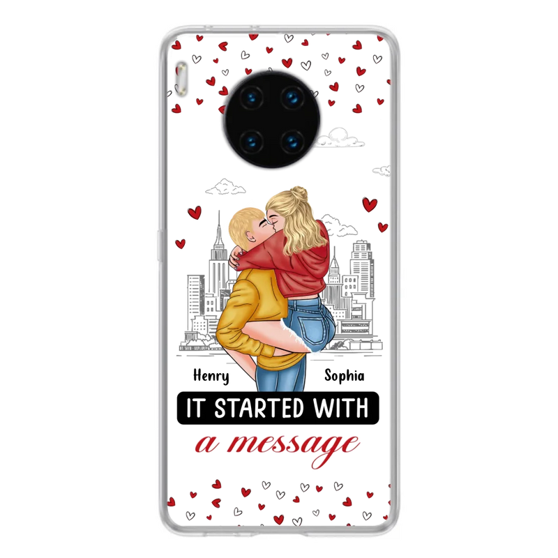 Custom Personalized Couple Phone Case For Xiaomi/ Oppo/ Huawei - Gift Idea For Couple - It Started With A Message