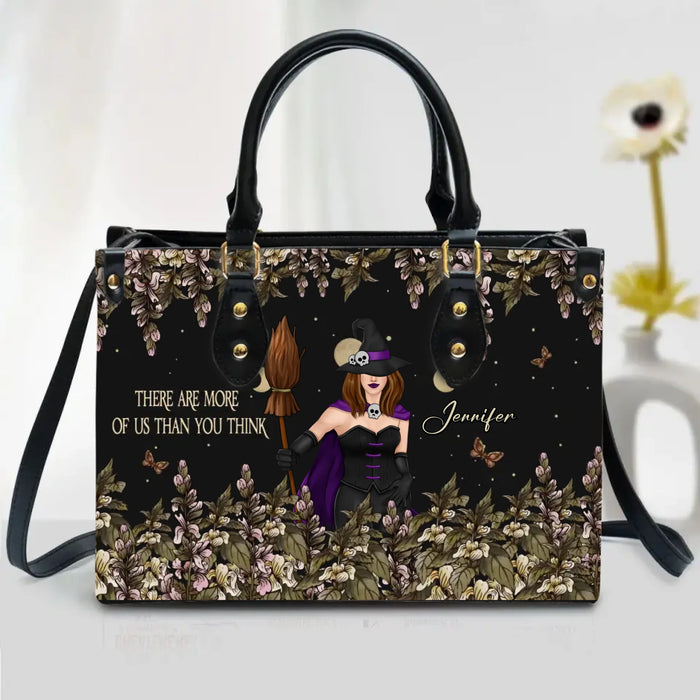 Personalized Witch Leather Handbag with Long Straps - Mother's Day Gift Idea For Witch/Mom