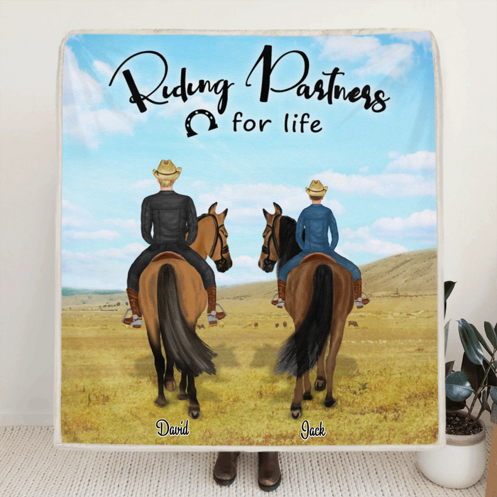 Personalized Riding Horse Blanket - Best Gift For Father's Day - Father Up to 2 Kids - Riding Partners For Life
