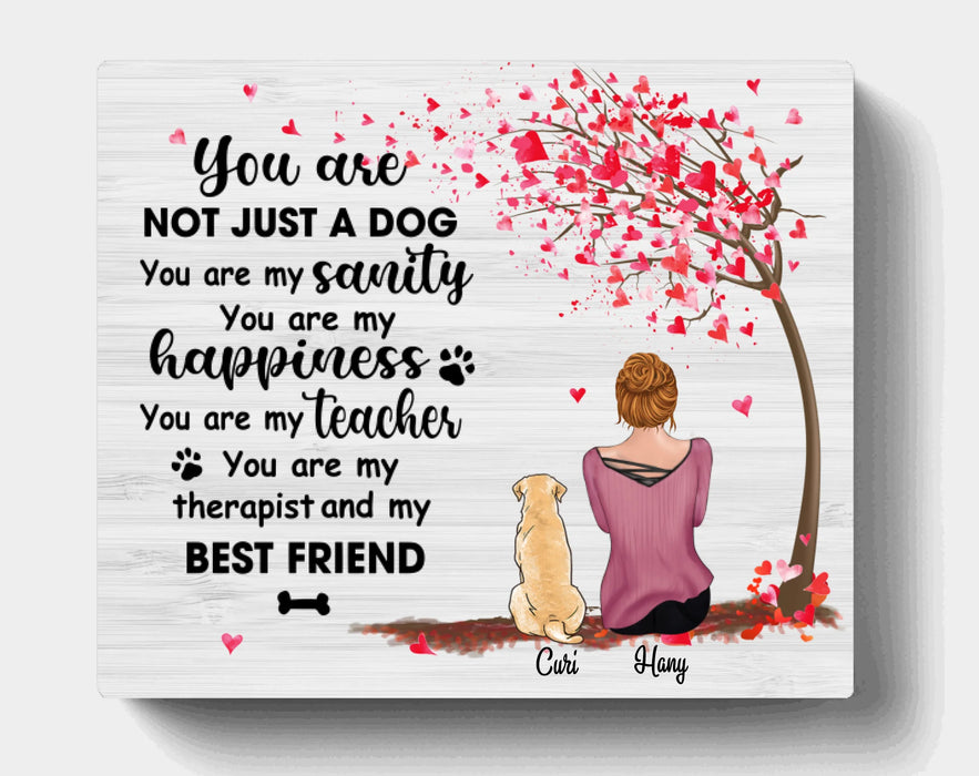 Personalized Mother's Day/Father's Day Gift For Dog Mom/Dad- Mom/Dad & Up to 3 Pets Canvas Wall Art - Happy Mother's Day/Father's Day Best Dog Dad/ Mom Ever.