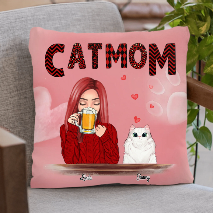 Personalized Pet Mom Pillow Cover - Best Gift Idea For Dog/Cat Lovers - Up to 4 Pets