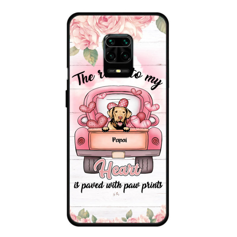 Custom Personalized Dog Phone Case - Best Gifts For Dog Lovers With Upto 5 Dogs - The Road To My Heart Is Paved With Paw Prints