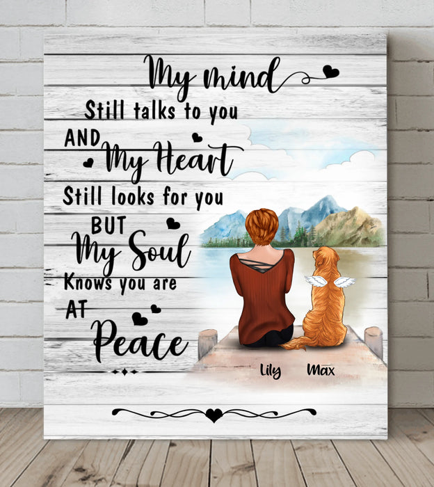 Custom Personalized Dog Mom Canvas  - Best Gift For Dog Lovers - My Mind Still Talks To You - TBZX4U