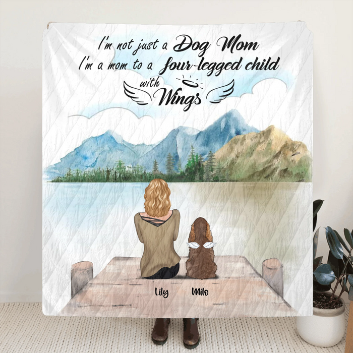 Personalized Dog Mom Quilt/Fleece Blanket - Up to 5 Dogs - Best Gift For Dog Lovers - I'm Not Just A Dog Mom - TBZX4U