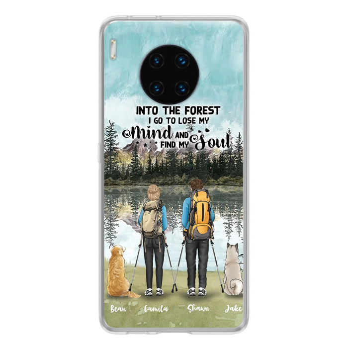 Custom Personalized Hiking Couple With Dogs Phone Case - Couple With Upto 2 Pets - Case For Xiaomi, Huawei and Oppo - Q67GXN
