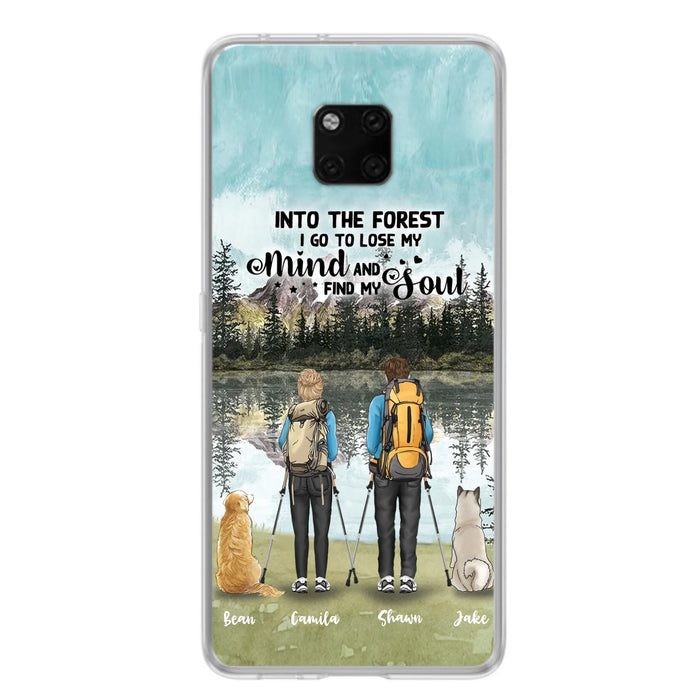Custom Personalized Hiking Couple With Dogs Phone Case - Couple With Upto 2 Pets - Case For Xiaomi, Huawei and Oppo - Q67GXN