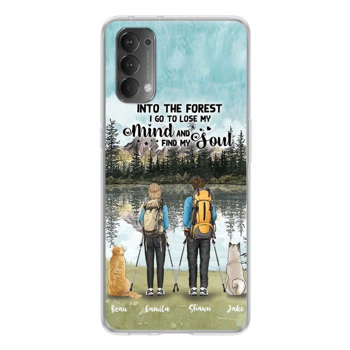 Custom Personalized Hiking Couple With Dogs Phone Case - Couple With Upto 2 Pets - Case For Xiaomi, Huawei and Oppo - Q67GXN