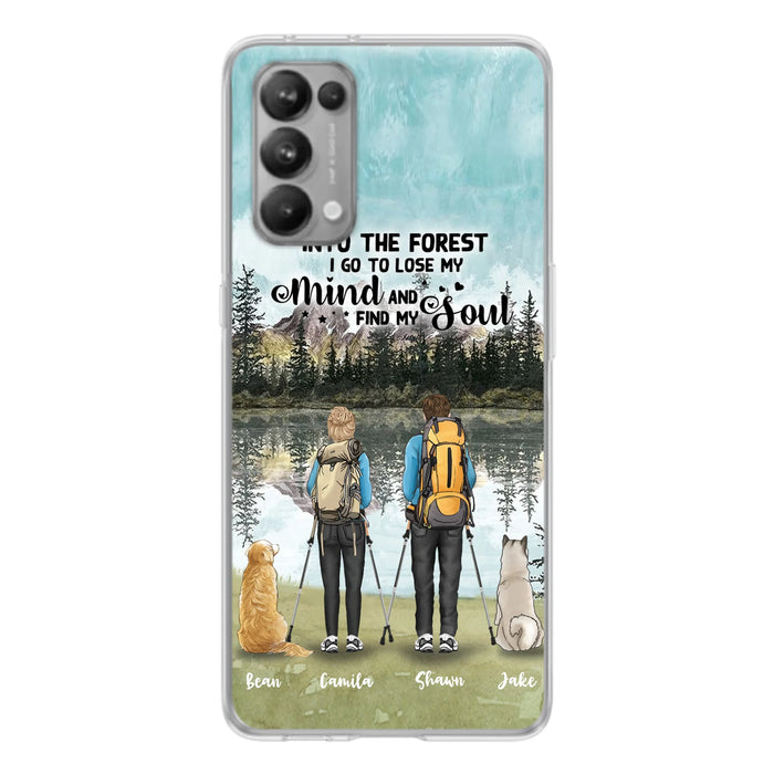 Custom Personalized Hiking Couple With Dogs Phone Case - Couple With Upto 2 Pets - Case For Xiaomi, Huawei and Oppo - Q67GXN