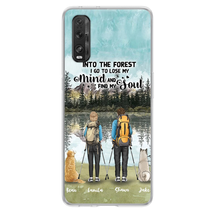 Custom Personalized Hiking Couple With Dogs Phone Case - Couple With Upto 2 Pets - Case For Xiaomi, Huawei and Oppo - Q67GXN