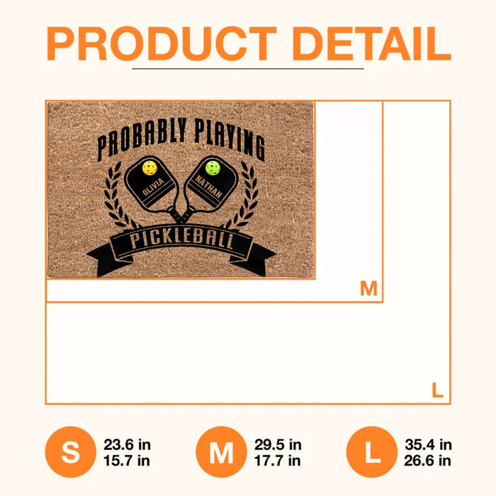 Personalized Pickleball Couple Doormat - Valentine's Day Gift Idea For Couple