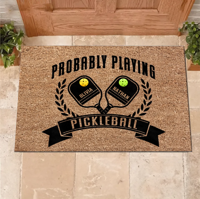 Personalized Pickleball Couple Doormat - Valentine's Day Gift Idea For Couple