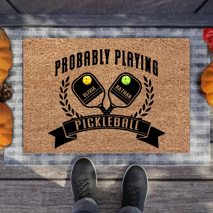 Personalized Pickleball Couple Doormat - Valentine's Day Gift Idea For Couple