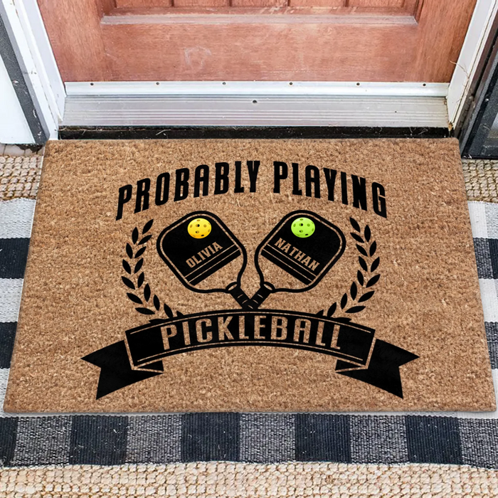Personalized Pickleball Couple Doormat - Valentine's Day Gift Idea For Couple