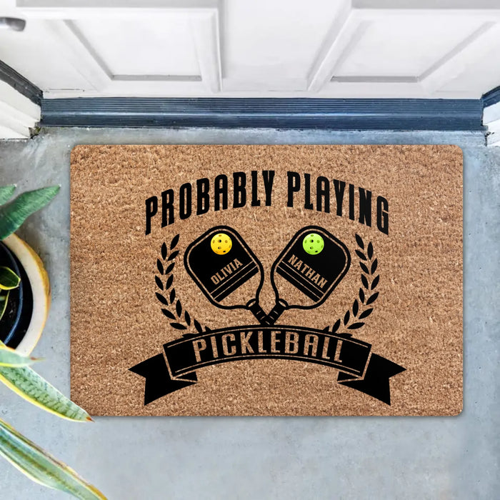Personalized Pickleball Couple Doormat - Valentine's Day Gift Idea For Couple