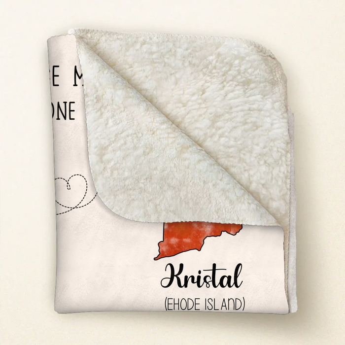 Personalized State Friends Fleece Throw Blanket & Quilt - Gift Idea For Friends - Cuddle This Blanket Until You Can Cuddle Me