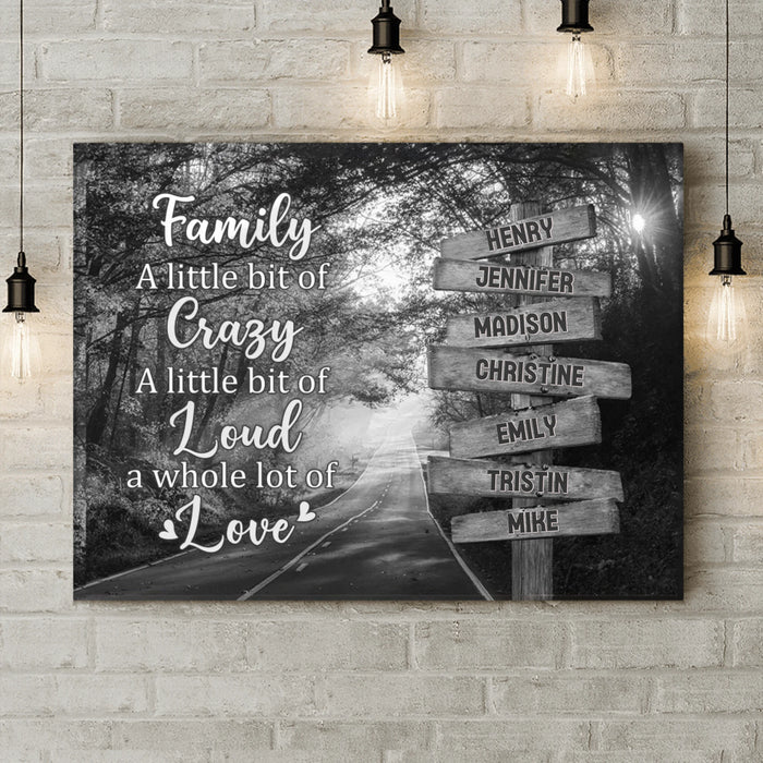 Custom Personalized Family Canvas - Gift Idea For Family/ Parents with up to 7 Members - Family A Whole Lot Of Love