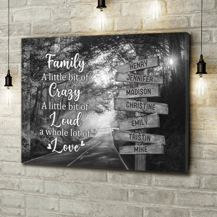 Custom Personalized Family Canvas - Gift Idea For Family/ Parents with up to 7 Members - Family A Whole Lot Of Love