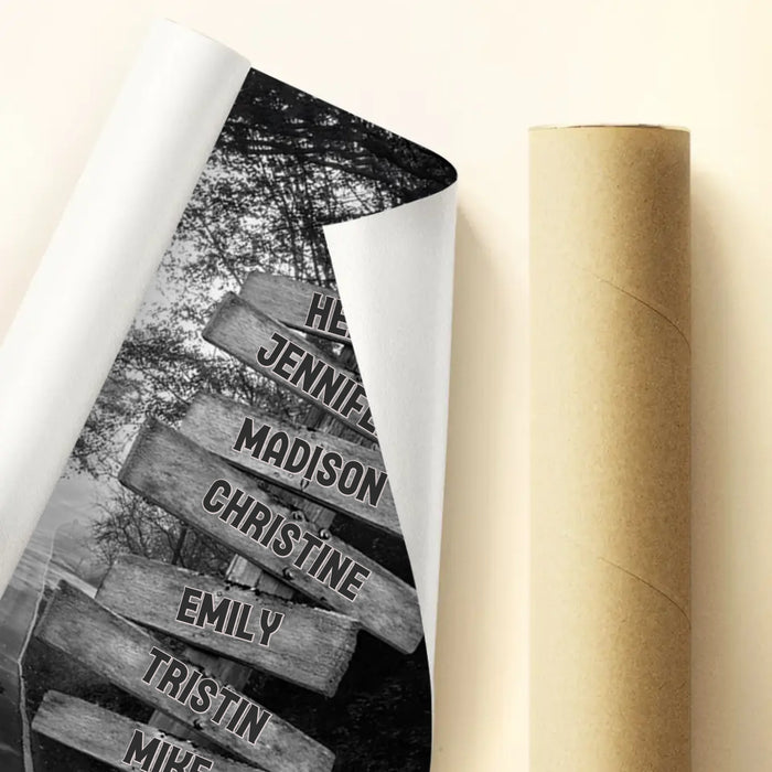 Personalized Family Poster - Gift Idea For Family/Parents with up to 7 Members - My Favorite Place In All The World Is Next To You