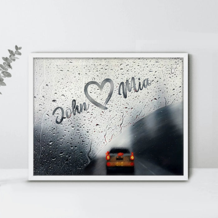 Custom Personalized Couple Rainy Day Poster - Gift Idea For Couple